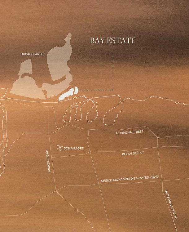 موقع Bay Estate على خريطة دبي