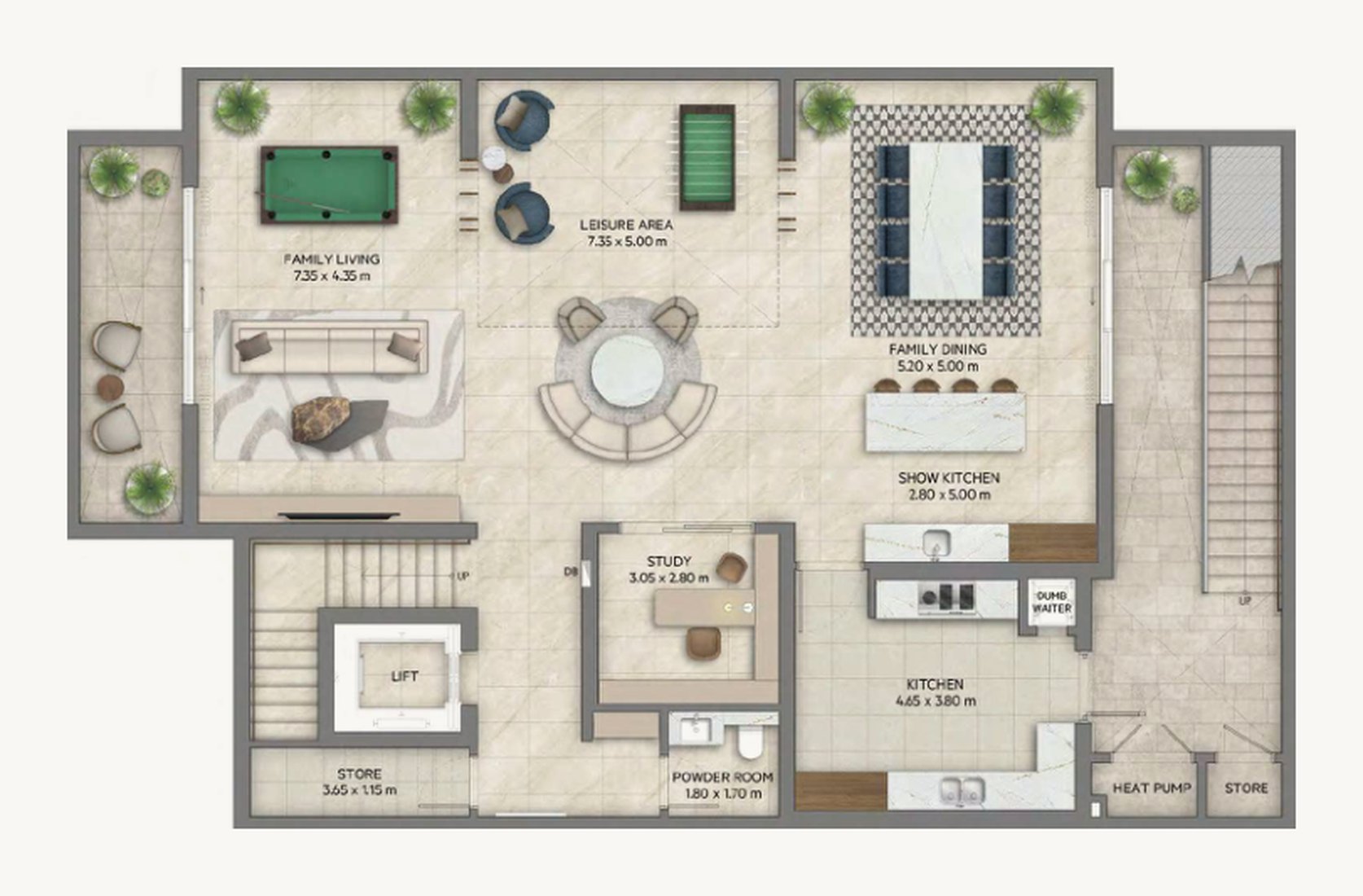 5-bedroom villa with basement, Contemporary, Basement