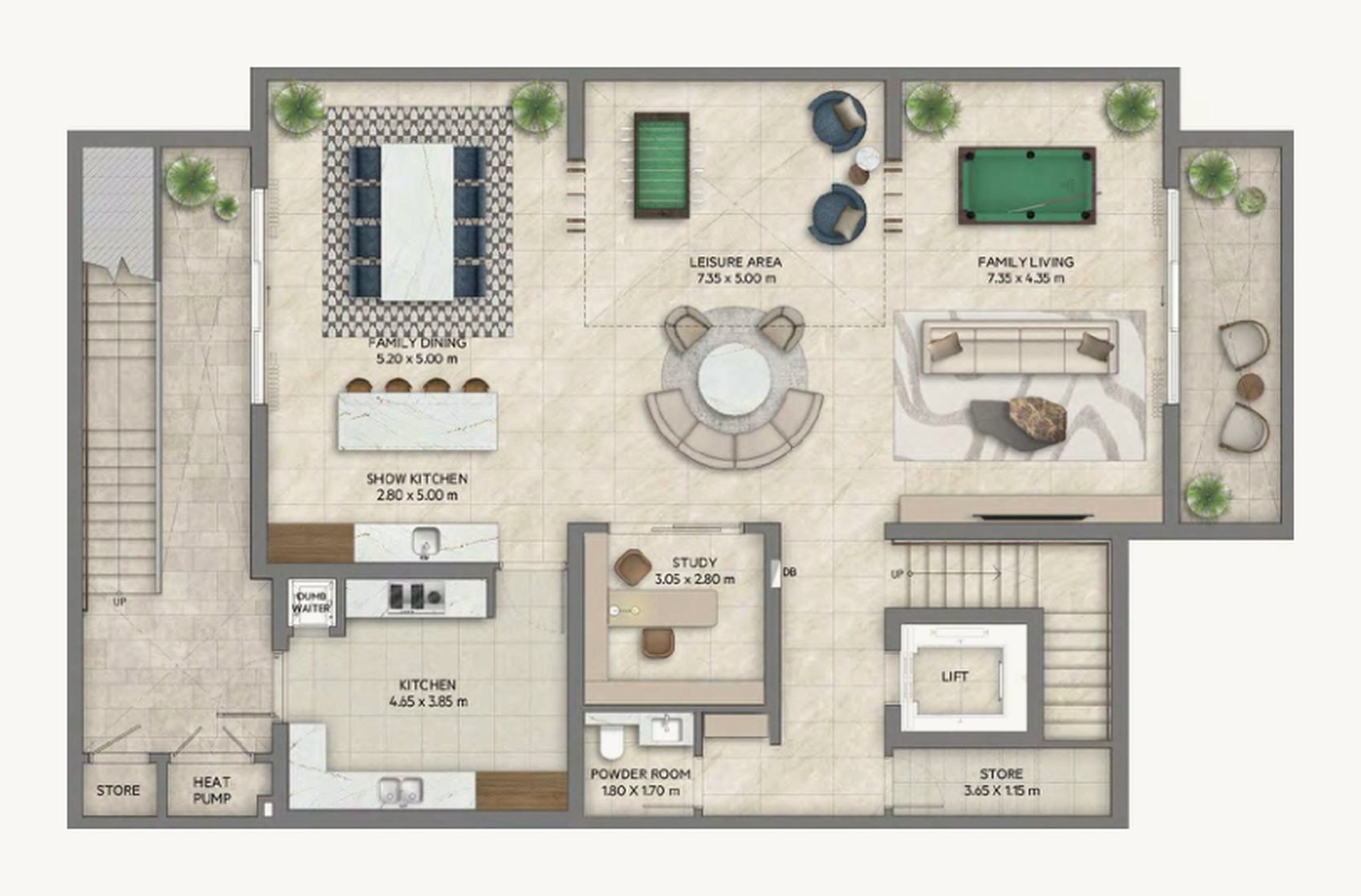 5-bedroom villa with basement, Chamfer, Basement