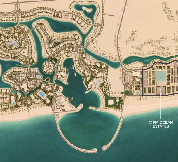 Карта Hawana Salalah на побережье Аравийского моря с отметкой Mira Ocean Estates