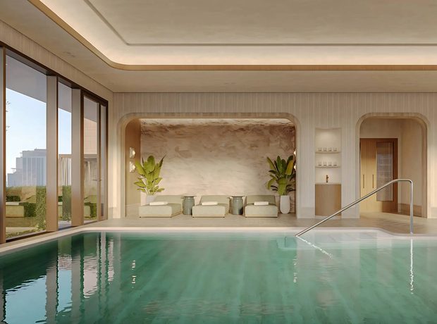 An indoor pool for the summer months