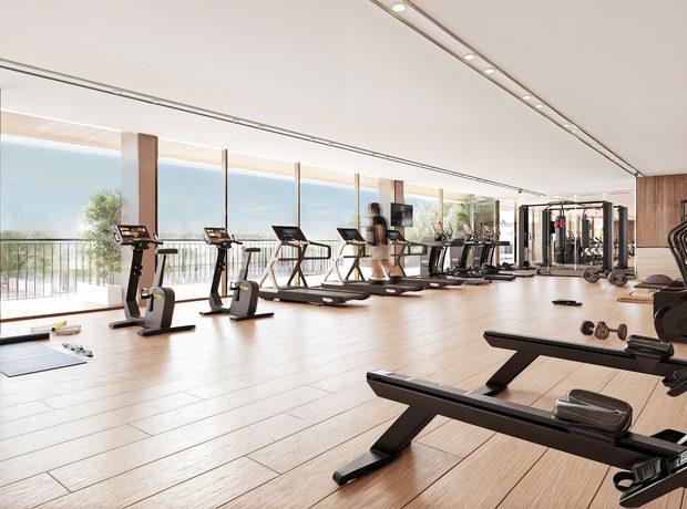 صالتان رياضيتان من Technogym، تزيد كل منهما على 3,000 قدم مربع